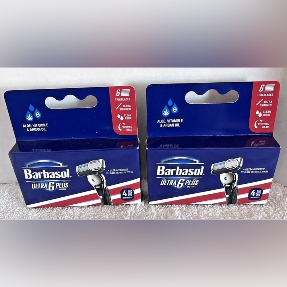 - - Barbasol Ultra 6 Plus Men's Razor Blade Refill Cartridges 4 Refills  N…